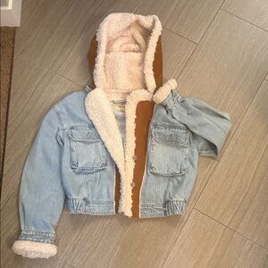 We The Free Light Blue Sherpa-Lined Jean Jacket